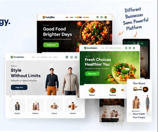 EcoZart white-label storefronts for food, fashion, grocery and mobile shopping
